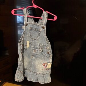 Levi's Blue Denim Kids Overalls with Embroidery